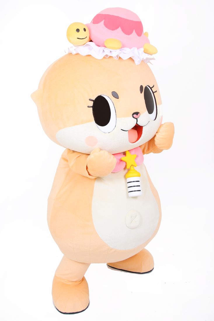 Chiitan☆, the fairy otter, giving two enthusiastic thumbs up with Kame-chan the turtle on their head